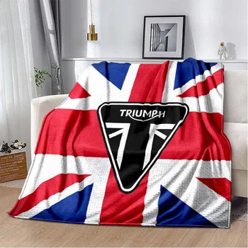 Модное Мотоциклетное одеяло с логотипом T-TRIUMPH, Высококачественное Фланелевое Тонкое одеяло для сна, Мягкая Портативная теплая простыня для путешествий на открытом воздухе