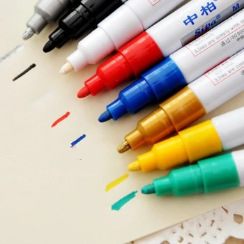 Малярная Маркировочная ручка, Устойчивая к выцветанию и Перманентная Автоматическая Резиновая шина для нанесения рисунка на Бумагу, Металл, Стекло (8 цветов)