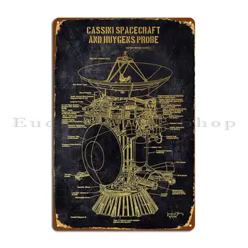 Металлическая табличка космического корабля Cassini, Ржавый Домашний Клубный бар, Создание жестяной вывески клуба, плакат