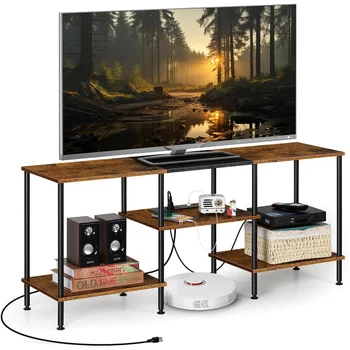 подставка для телевизора melos с розетками до 55 дюймов, Консольный столик, Открытые полки для хранения, Современные промышленные медиа-развлечения