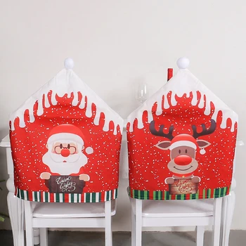 Новые рождественские украшения, чехол для стула, Мультяшный Санта-Лось, кукла-снеговик, чехол для стула, Рождественские украшения для домашнего декора, Декор с Новым годом