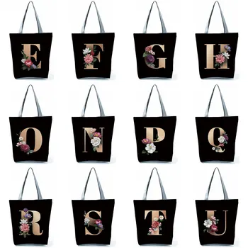 Женская сумка для покупок, универсальная сумка серии Letter, складная многоразовая тканевая сумка для покупок в стиле харадзюку, студенческие холщовые сумки-тоут.