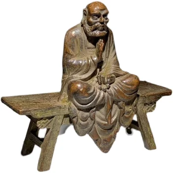 Старые предметы, возвращенные из сельской местности: статуя Будды Бодхидхармы, бронзовая скамья и старая бронзовая статуя Будды, анти