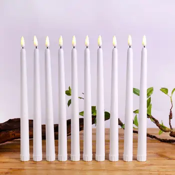 12 Штук Конических свечей с теплым белым светом, беспламенных светодиодных свечей на батарейках, Рождественских свечей для свадебных украшений на Хэллоуин