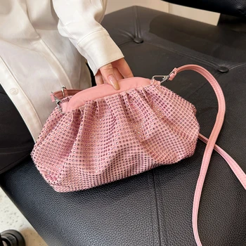 портативная женская сумка через плечо с бриллиантами, сумки через плечо для женщин, тренд 2023, сумка-мессенджер ярких цветов, маленькая роскошная дизайнерская сумка-пинч