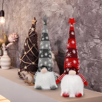 Статуэтка рождественского светодиодного декора, украшения для оформления зазора: Украшение в виде гнома из полипропиленового хлопка