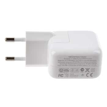 Белые адаптеры зарядных устройств европейских стандартов для iPad / iPhone / iPod / смартфонов 2.4A