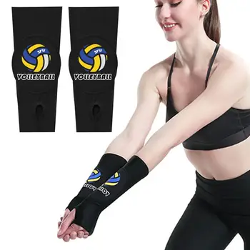 2шт Волейбольная повязка для поддержки запястья Дышащие волейбольные нарукавники для прохождения ударов по предплечьям Нарукавники с защитной накладкой
