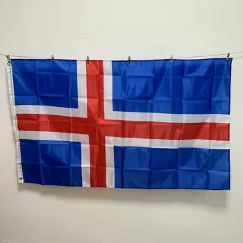 Флаг CCHJ 90x150 см Национальный флаг Исландии, поднятый в помещении и на улице