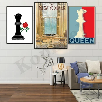 Абстрактная настольная игра Мастер шахмат Шахматная королева Креативный Плакат для украшения стен высокого Качества