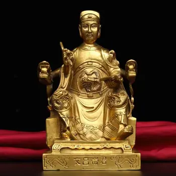 Император Вэньчана поклоняется статуе Бога из чистой меди, настольные поделки для учебы