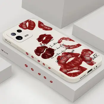 Чехол Love Red Lips Для Xiaomi 14 13 12 13T Pro 12T 11T Pro Mi 11 Lite 5G NE 13 Lite Противоударная Силиконовая Задняя Крышка Телефона