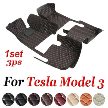 Автомобильные коврики для Tesla Model 3 2019 2020 2021, Автомобильные накладки для ног на заказ, Автомобильные Ковровые покрытия, Аксессуары для интерьера