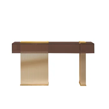 Чистый минималистский стиль Домашняя Гостиничная мебель Стеклянные Консольные столы Гостиная Продолговатый акриловый уникальный стол в прихожей
