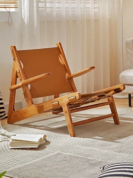 Кресло для отдыха с одним седлом из массива дерева, кожаный диван, охотничий стул