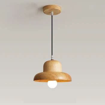 Деревянная люстра Японская прикроватная лампа для спальни лампа для ресторана в скандинавском стиле современная простая дизайнерская лампа для бара