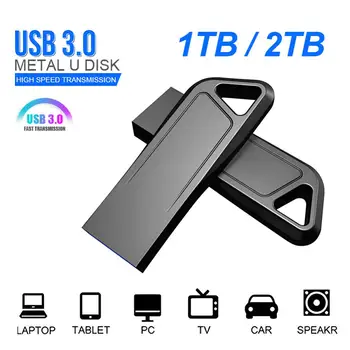 2023 Новый Высокоскоростной USB Флэш-Накопитель 2 ТБ 1 ТБ Металлический USB Memory Stick 512 ГБ USB 3.0 Флешка 128 ГБ USB Флэш-Диск Для Планшета Ноутбука