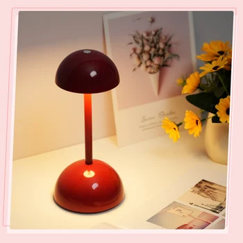 Светодиодная мини-лампа в виде бутона цветка, современный стиль, прикроватная тумбочка для ухода за глазами, Регулируемое освещение, сенсорное управление, Грибовидная настольная лампа для офиса, кафе