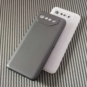 2ШТ Матовый прозрачный черный силиконовый чехол для Asus ROG Phone 7 Ultimate TPU чехол для Rog7 Ultimate Защитная задняя крышка