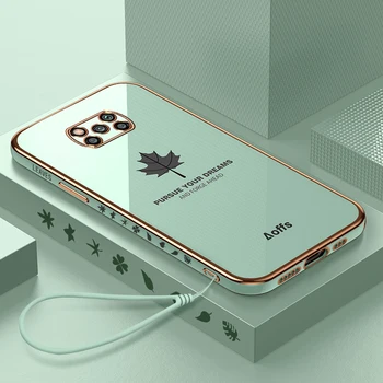 Чехол для Телефона с Гальваническим Покрытием Maple Leaf Case Poco X3 F3 M3 X4 Pro Xiaomi Mix4 9T Civi Роскошный Бампер Мягкий Силиконовый Защитный Чехол
