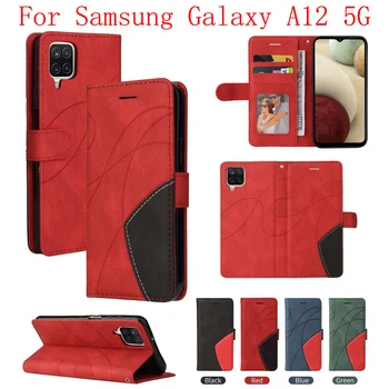 Чехол Sunjolly для Samsung Galaxy A12 5G с подставкой для бумажника, откидной чехол для телефона из искусственной кожи, чехол-накладка, чехол-книжка