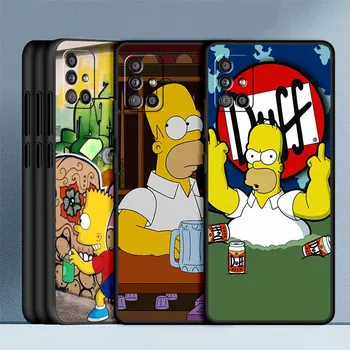 Противоударный Чехол Для Samsung Galaxy A14 5G A32 A22 A13 A52 A71 A24 Силиконовый Мягкий Черный Чехол Для телефона Hot The Simpsons