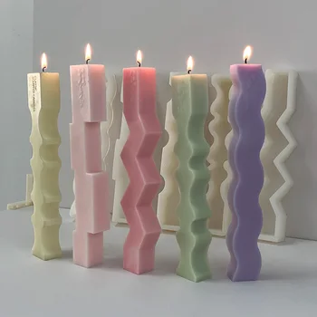 Геометрически неправильная длинная полоса ароматерапевтическая свеча силиконовая форма diy гипсовые украшения, украшенные свечой специальной формы