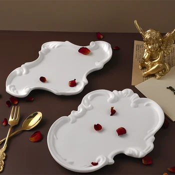 Европейский Стиль Кружевной Рельефный лоток Силиконовая Форма 3D Винтажная Посуда для хранения ювелирных изделий DIY Кристаллический Бетон, Цемент, Смола, форма для домашнего декора