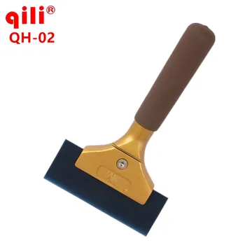 QH-02 золотой скребок с алюминиевой ручкой длиной 20 см, инструменты для обертывания автомобиля, комплект резиновых ручных скребков 22,5x13 см