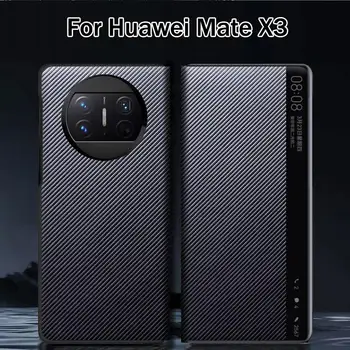 Чехлы Для Huawei Mate X3 Из Углеродного Волокна Кожаный Чехол Для телефона Funda Для Huawei Mate X3 ALT-AL00 Smart Window View Откидная Крышка Телефона