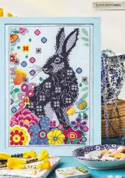 Наборы для вышивания Кролик и цветы 32-43, наборы для вышивания крестиком, хлопчатобумажный батист DIY homefun embroidery Shop3
