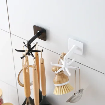 Универсальные крючки Ossayi Самоклеящиеся Настенные Крючки для кухни и ванной комнаты с возможностью поворота