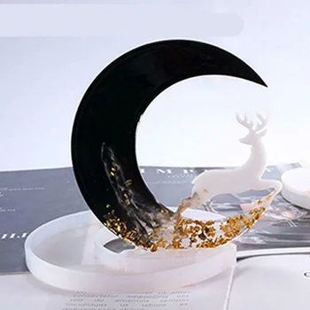 3D силиконовые формы Олень Луна Кристалл смолы Эпоксидная смола Кошка литье силиконовых форм Поделки Изготовление форм ручной работы для керамики