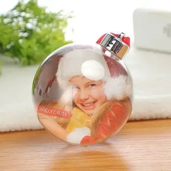 8 см Рождественский прозрачный шар, пластиковая наполняемая безделушка, Рождественская елка, подвесные украшения, украшение для дома, подарочная коробка для свадебной вечеринки