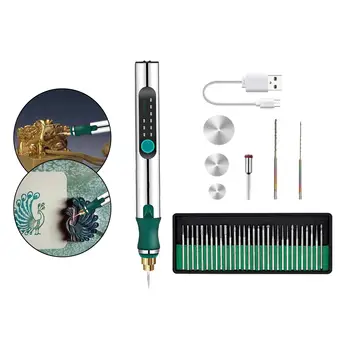Электрическая ручка для микрогравирования с ручкой Scriber, USB-перезаряжаемая ручка для травления металлических украшений, дерева, стекла с надписями