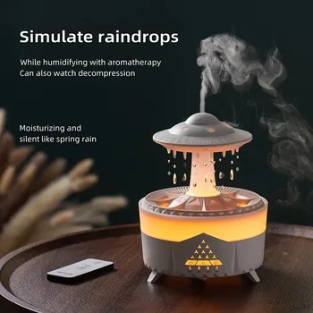 Ночной светильник Rain Cloud, увлажнитель воздуха со звуком капель дождя и 7-цветной светодиодной подсветкой, диффузор эфирного масла для ароматерапии