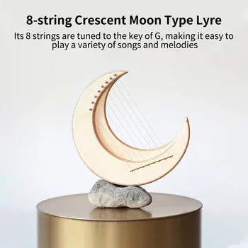 15-струнная Лира Типа Crescent Moon, Лира C Клавишной Арфой, Портативная Лира, Струны из стальной проволоки, Мини-струнный инструмент из массива дерева для начинающих