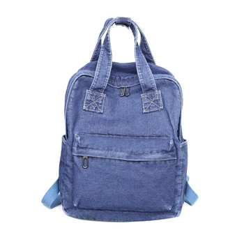 Женская джинсовая школьная сумка, рюкзак для подростков, женская дорожная сумка для студентов большой вместимости
