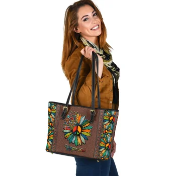 Дизайнерские сумки бренда Hippie Soul для женщин 2021 года, новые роскошные сумки с красочным рисунком подсолнуха, повседневная сумка через плечо из искусственной кожи, женская