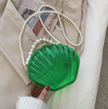 Сумка из прозрачной оболочки карамельного цвета, женская сумочка с ручкой из бисера, Новый дизайн 2021 года, Маленькая сумка через плечо на цепочке, кошельки, клатчи для вечеринок
