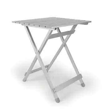 Складной алюминиевый большой приставной столик | Идеально подходит для внедорожников, кемпингов, пикников, патио и многого другого | Алюминий, серебристый (51891)