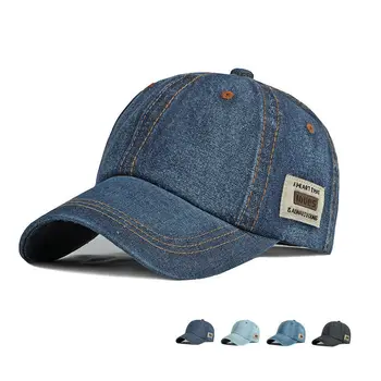 Новые мужские и женские кепки Four Seasons, стирающаяся джинсовая шляпа, шляпа с утиным язычком, солнцезащитный козырек, дорожная шляпа, мужская бейсболка