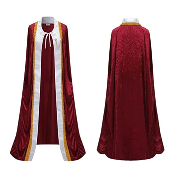 Средневековый плащ Пальто Король Длинный плащ Косплей костюм Пончо Хэллоуин Карнавальные наряды для вечеринок