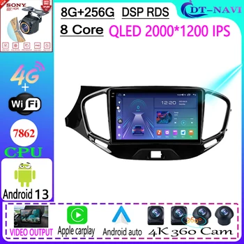 Android 13 Автомобильный Радио Мультимедийный Видеоплеер Навигация Стерео GPS Для LADA Vesta Cross Sport 2015-2023 4G WIFI BT WIFI DSP