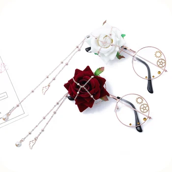 Ручные очки Lolita Lolita spend pearl gear с декоративными плоскими крыльями для очков move cos