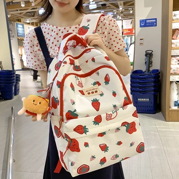 Модный школьный ранец Kawaii для подростков, водонепроницаемый нейлоновый рюкзак для девочек, женский рюкзак для ноутбука, дорожный рюкзак, милый мультяшный рюкзак для книг