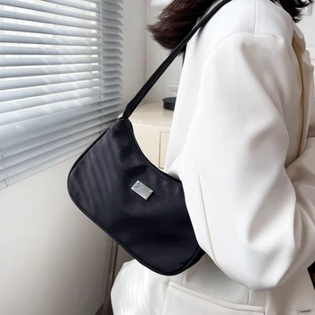 Новые модные женские сумки, ретро однотонная нейлоновая сумка через плечо, повседневная женская водонепроницаемая сумка-бродяга, хозяйственная сумка