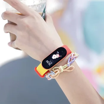Для Xiaomi Mi Band 6 5 4 3 Часы Силиконовые Solo Loop Наручные Двухцветный Ремешок Аксессуары Стильный Браслет XiaoMI band Belt