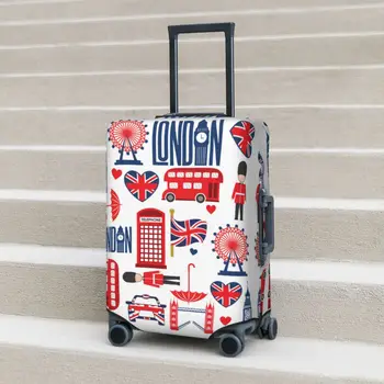 Иллюстрация в британском стиле Чехол для чемодана Биг Бен Любовь Круиз по Лондону Отпуск Полезный Чехол для багажа