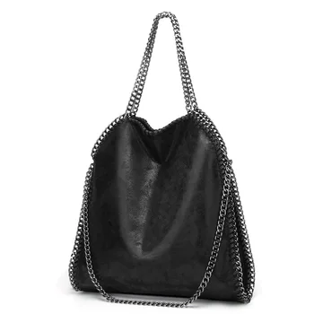 Сумка-тоут с цепочкой большой емкости, роскошные дизайнерские сумки для женщин 2023, новая модная высококачественная мягкая сумка через плечо из искусственной кожи